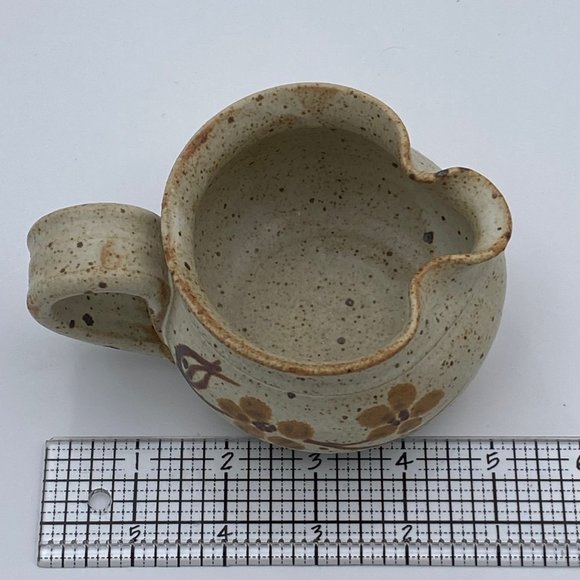 Hand Thrown Studio Art Pottery Creamer w/ Flowers - Picture 10 of 10
